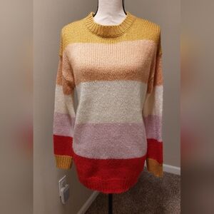 Striped Colorblock Knit Sweater
